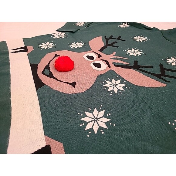 Lillusory Reindeer Ugly Christmas Turtleneck Sweater - Unisex size Medium - Picture 4 of 12